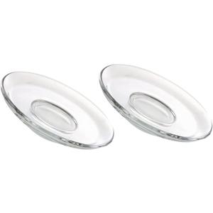 STOBOK 3.3 Inch Glass Plates, Clear Glass Plates, Small Saucers, Snack Saucers, Tea Saucers for Home Kitchen Coffee and Tea Drinkware