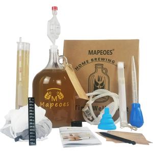 Complete Home Brewing Kit for Mead Hard-Cider Wine Beer Starter Set
1 gal Glass Carboy Fermenter with Brew Bag, Hydrometer, Bung & Airlock,Siphon, Funnel, Temp Strip for Home Small Batch Making