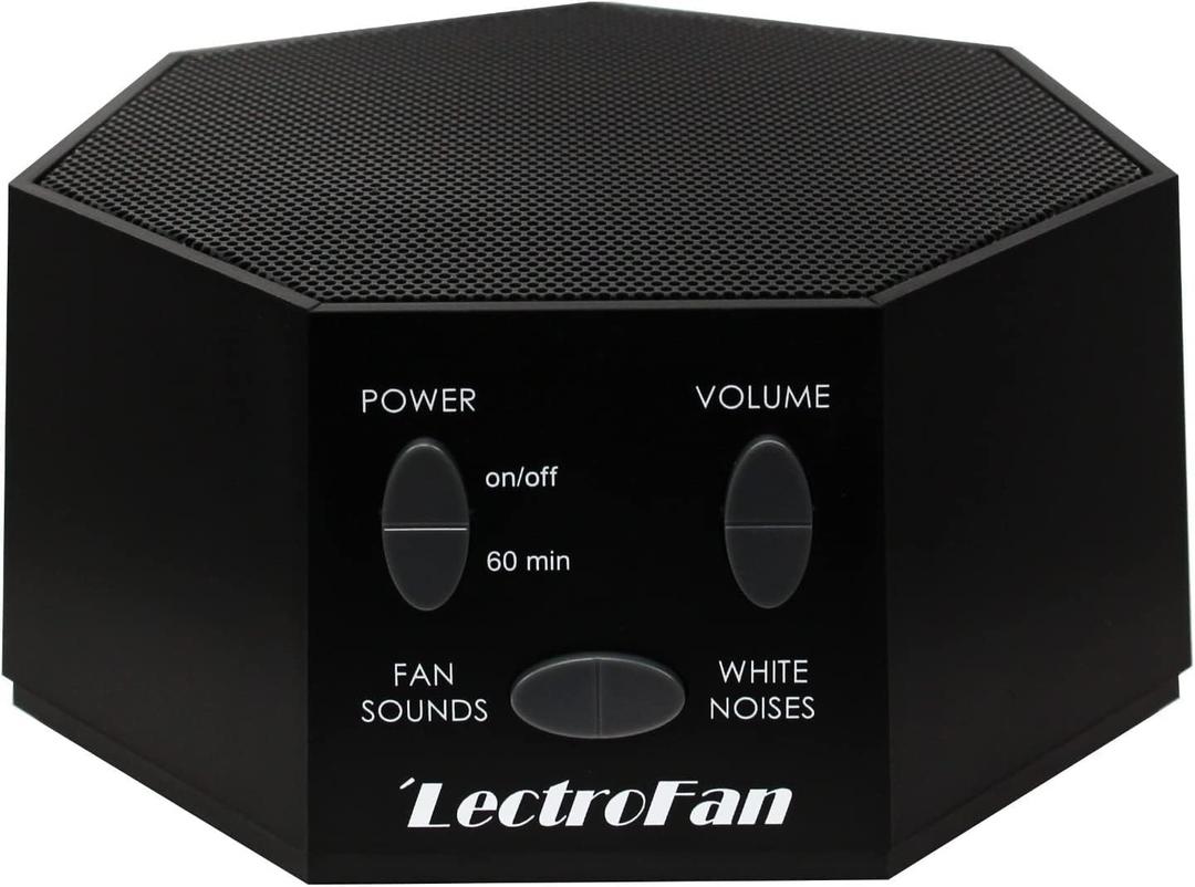 Adaptive Sound Technologies LectroFan Classic White Noise Machine - Compact Sleep Sound Machine for Bedroom, Travel, Study and More - 20 Non-Looping Fan & White Noise Variations - Black