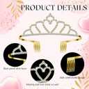 Riceshoot 50 Pcs Tiara Crowns Bulk for Women Crystal Princess Tiara Queen Rhinestone Crown with Comb Silver Bridal Wedding Headband for Women Prom Birthday Party Hair Accessory