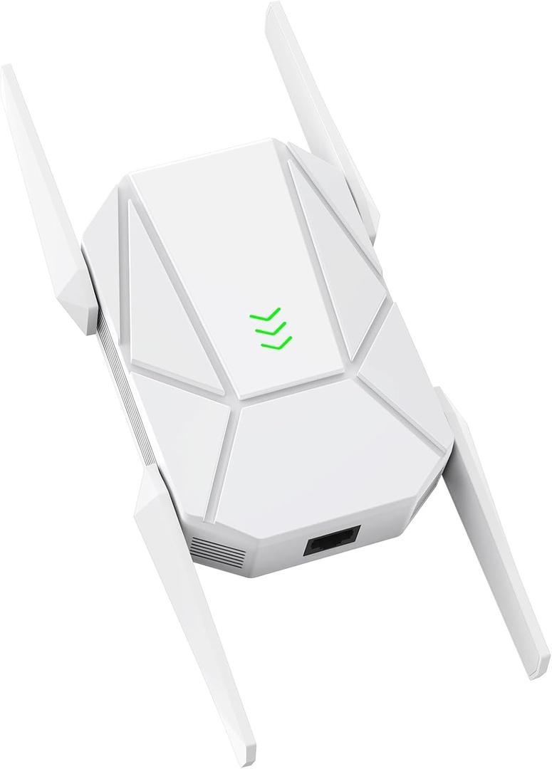 2025 AX1800 WiFi 6 Extender Signal Booster - Dual Band 2.4G/600Mbps & 5.8G/1200Mbps, WiFi Extender with Gigabit Port, 802.11AX Tech, 12999 Sq.Ft Long Range WiFi Repeater, Connects 100+ Devices (White)