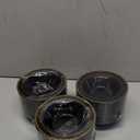 Jinei 150 Pieces 6 oz Plastic Bowls with Rim Small Disposable Soup Bowls for Dessert Salad Soup Candy Wedding Thanksgiving Catering Holidays Party Supplies (Black,Gold Rim)