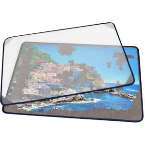 Tektalk Jigsaw Puzzle Board Portable Puzzle Mat with Dustproof Cover for Puzzle Storage Saver, Non-Slip Surface, Up to 1000 Pieces (Gray)