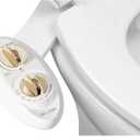 LUXE Bidet NEO 120 - Single Nozzle, Self-Cleaning, Non-Electric Bidet Attachment for Toilet Seat, Adjustable Water Pressure, Rear Wash (Gold)