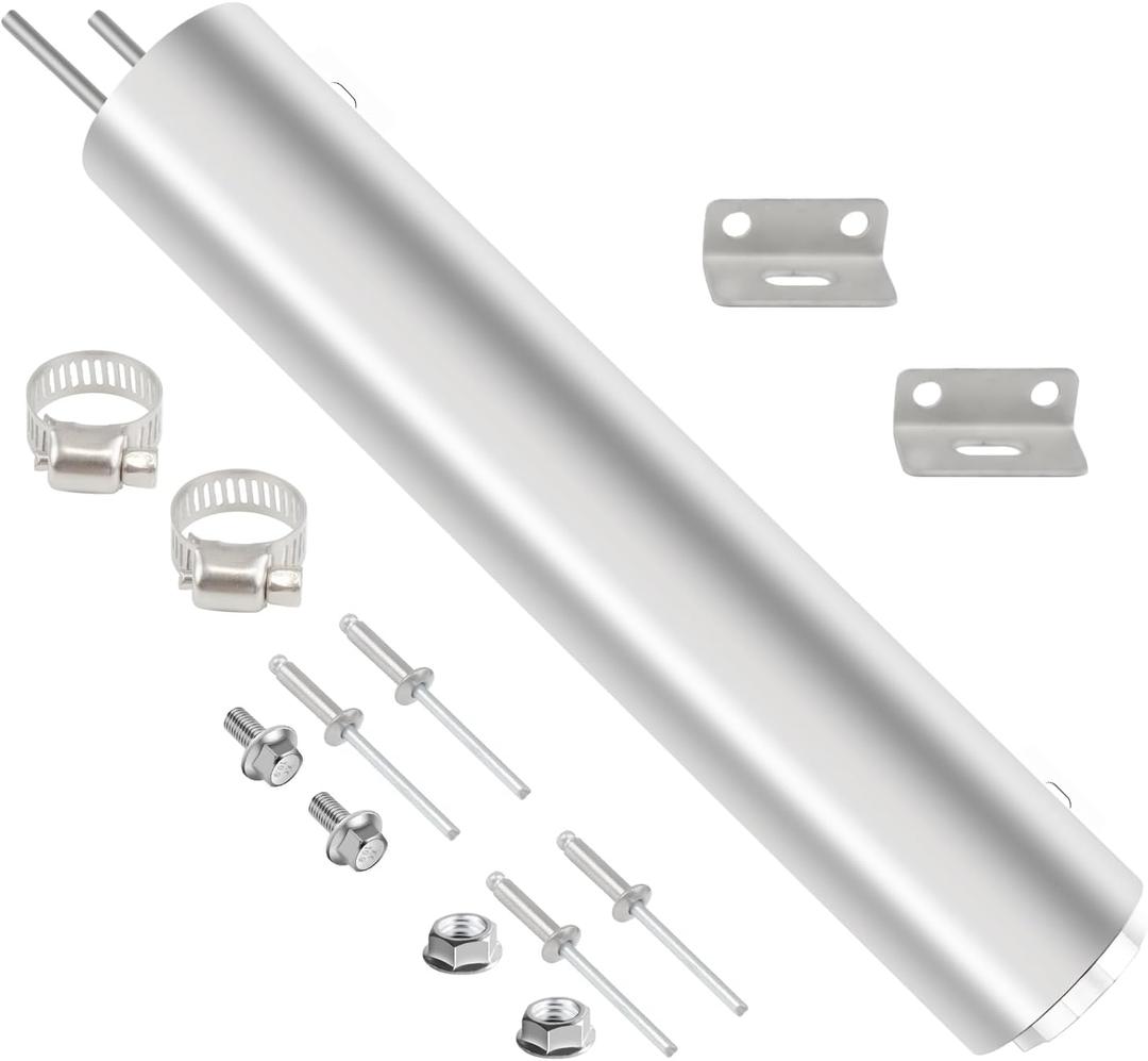 BHB 3 * 16 In Radiator Coolant Overflow Puke Tank Polished Stainless Steel Coolant Catch Can with Twist Cap 50 Oz Universal