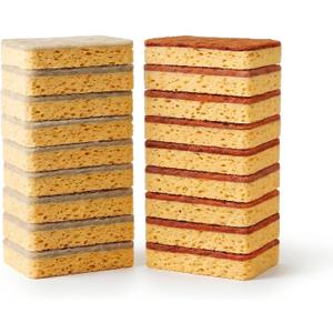2 x Natural Sponges Dishes 12Pcs Biodegradable Dish Sponge Eco-Friendly | 12PCS natural biodegradable sponges, wood pulp sisal coconut fiber, eco-friendly dish cleaning, plant-based
