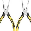 Premium Long Needle Nose Pliers-6, Paper Clamp Precision, High Carbon Steel, Soft Grip with Wire Cutter, Long Nose Cutting Pliers for Home, Fishing, Jewelry, Crafts,2pcs