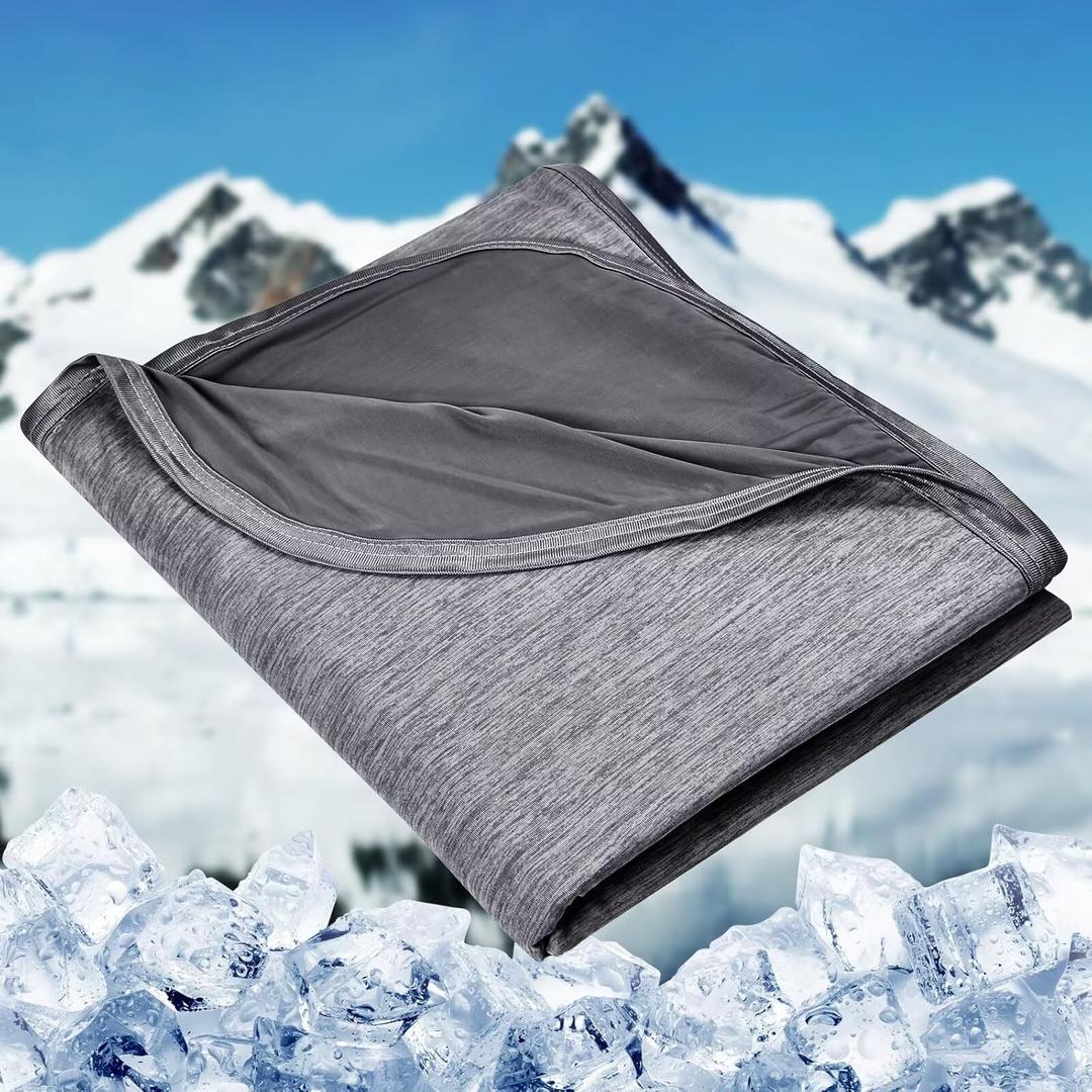 HOMFINE Cooling Blankets for Hot Sleepers - Summer Blanket Thin Lightweight Breathable Soft Double Side Enhanced Cooling for Bed Couch Sofa, Keep Cool for Night Sweats (Black, 90 x 90 inches)
