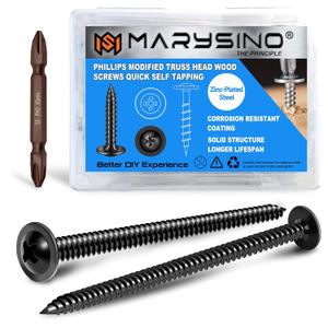 100Pcs #10 x 3 Wood Screws 3 Inch, Phillips Modified Truss Head Wood Screws, Zinc Oxide Black Self Tapping 3 Inch Screw for Woodworking, Household Appliances, Furniture, Outdoor
