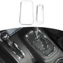 RT-TCZ for Jeep JK Gear Shift Panel Trim Cover Chrome for Jeep Wrangler JK JKU 2011-2017 Chrome Interior Accessories 2pcs