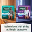 Depend Fresh Protection Adult Diapers, Incontinence Underwear for Men, Disposable, Maximum, Extra-Extra-Large, Grey, 44 Count (2 Packs of 22)