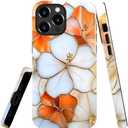 Case for iPhone 16 Pro Max, Hibiscus Flowers Stained Glass Botanical Phone Case Slim Silicone Shockproof Cover for Girls Women Glossy & Durable