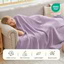 EMME Cotton Muslin Blanket King Size - Soft, Breathable Layering Blanket, 108"x90", All Season Gauze, Lavender