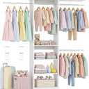 iSunirm 48" Small Closet System, Space-Saving Wall-Mounted Wardrobe Organizer, Mini Garment Rack for Narrow Spaces, Morning Outfit Prep Station & Nursery Dress-up Storage, White