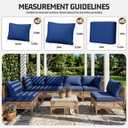 14pcs Outdoor Patio Cushion Covers Replacement, 24" Zippered Outdoor Cushion Covers Waterproof, UV Resistant & Washable Patio Furniture Cushion Covers Waterproof for Patio Sectional, Navy Blue