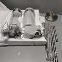 LMS Brushed Nickel Pendant Lights Kitchen Island 2 Pack, Modern Glass Pendant Light Fixtures with Hammered Glass, Adjustable Mini Hanging Light for Kitchen Island Sink Bathroom, LMS-171BN2