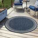 Keen Home Design Waterproof Indoor Outdoor Rug 8 ft Round, Patio Deck Porch