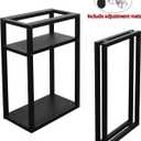 MBQQ Furniture Legs 28Height 17.7Wide Rustic Decory Table Legs,Heavy Duty Metal Desk Legs,Computer Desk Legs with Shelves,Industrial Modern,DIY Home Office Table with Iron Legs
