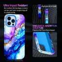 Casetego for iPhone 13 Pro Max Case,Compatible with MagSafe,[Military Grade Drop Test] Full Body Protection Slim Shockproof Rugged Marble Women Girls Case for iPhone 13 Pro Max 6.7 inch,Azure Blue