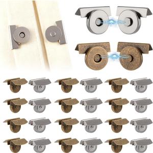 24 Sets Magnetic Snaps Buttons, No-Sew Metal Magnetic Buttons Clasps Purse Closure, Suitable for Bags, Clothing, Crafts, DIY Accessories (Edition:B)