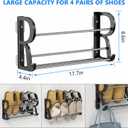 Wall Shoe Rack for RV Shoe Storage, 3 Pack Wall Mounted Shoe Rack with Sticky Hanging Mounts for Camper Small Space Shoe Holder for Door Shoes Organization Shelf No Drilling