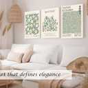 Induslyfe Large Framed Green Wall Art Canvas Decor Set of 3, Matisse Wall Art Framed Prints Posters Mid Century Modern Art, Aesthetic Floral Botanical wall art for bedroom, living room bathroom 18x24