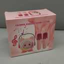 Mini Karaoke Machine Toy for Kids, Portable Karaoke Machine with 2 Wireless Microphone for 4,5,6,7,8,9,10,11,12+ Years Old Christmas Birthday Gifts Girls Boys (Pink)