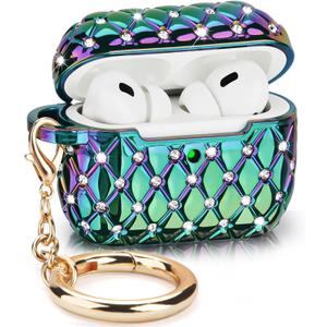 VISOOM Airpods Pro 2nd Generation Case - Airpods Pro 2 Bling Cases Cover with Lanyard Women 2022 Crystal TPU Hard Protective iPod Pro 2 Wireless Charging Case Girl Keychain for Apple Airpod Gen Pro 2