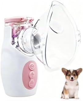 Handheld Mesh Nebulizer for Veterinary Use, Cordless Portable Pet Mist Sprayer with Rechargeable Battery, Ultra-Quiet Operation, Easy to Clean, Compact Design for Dogs Cats Home Use