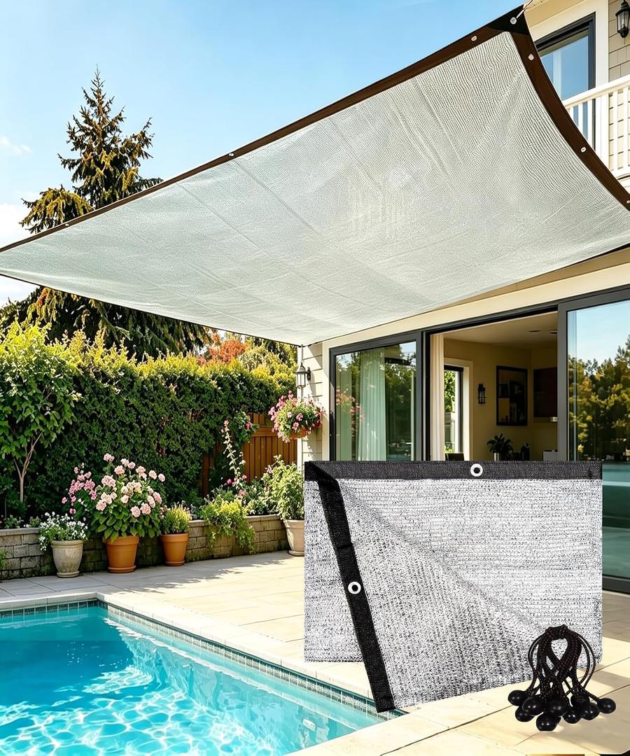 90% Sun Block Aluminum Foil Shade Cloth, Outdoor Shade Cover with Grommets | Multi-Use Privacy & Shade Solution for Patio, Garden ,Pergola Pet & Car Shade - 3FT x 6FT