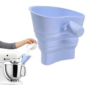 Flour Funnel Attachment for KitchenAid Mixer, Foldable Silicone Funnel Compatible with 5-Quart Tilt-Head Stand Mixers (Artisan KSM150, KSM160 & More) Mess-Free Baking(Blue)