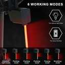 3 x Bike Tail Light, 10 Replaceable LED Strips,6 Modes, Waterproof led Bike Tail Light. Fits Mountain & Road Bikes for Adults & Kids