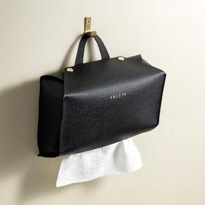 OLETHA Hand Towel Box Cover Compatible with Kleenex Disposable Paper Hand Towels - Bottom Covered & 3-Way Mounting Design - Aesthetic Bathroom Decor Accessories - Black