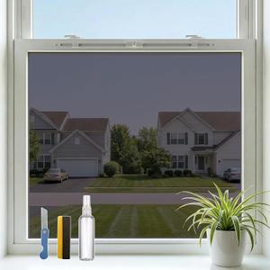 One Way Privacy Window Film, Black-Silver Static Cling, 29.5" x 78.7"