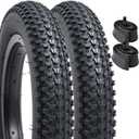 YUNSCM 2-PCS 12" Kids Bike Tires 12x2.125/54-203 and 12.5" Bike Tubes Schrader Valve Compatible with 12x2.10 12x2.125 12x2.15 Mountain Bike Bicycle Tires and Tubes