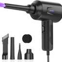 Air Duster - Compressed Air - 5.74 oz High Power Cleaning for Computer - PC - 2 Gear Air Blower (Black Purple)