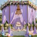 50ft15ft Taro Purple Backdrop Curtain for Wedding Parties, 10 Panels Wrinkle Free 15 FT Long Polyester Photo Backdrop Drapes Back Drop Cloth for Birthday Photography Background, W5' x H15'