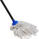 Indoor Mop for Floor Cleaning - Cotton Mops for Floor Cleaning, Regular Mop for Floors, 49-inch Simple Mops for Cleaning Living Rooms, Bathrooms, and Kitchens. (Dark Blue)