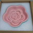 S&Q's CERAMICS Raised Slow Feeder Cat Bowl, Ceramic Elevated and Titled Glass Food Bowl Small Dogs Slow Feeder, Flower Shaped Cute Cat Dish for Dry and Wet Food (Pink, 5.8")