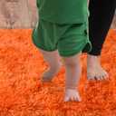Soft Runner Rugs for Bedroom Hallways, 2x4 Orange Fluffy Shag Throw Area Rug Non Slip for Bedside Dorm, Long Shaggy Furry Carpet for Nursery Living Room