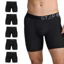 STEP ONE Mens Boxer Briefs, Underwear for Men Pack of 5, Anti Chafing Mens Underwear, Comfortable Moisture-Wicking Boxers L