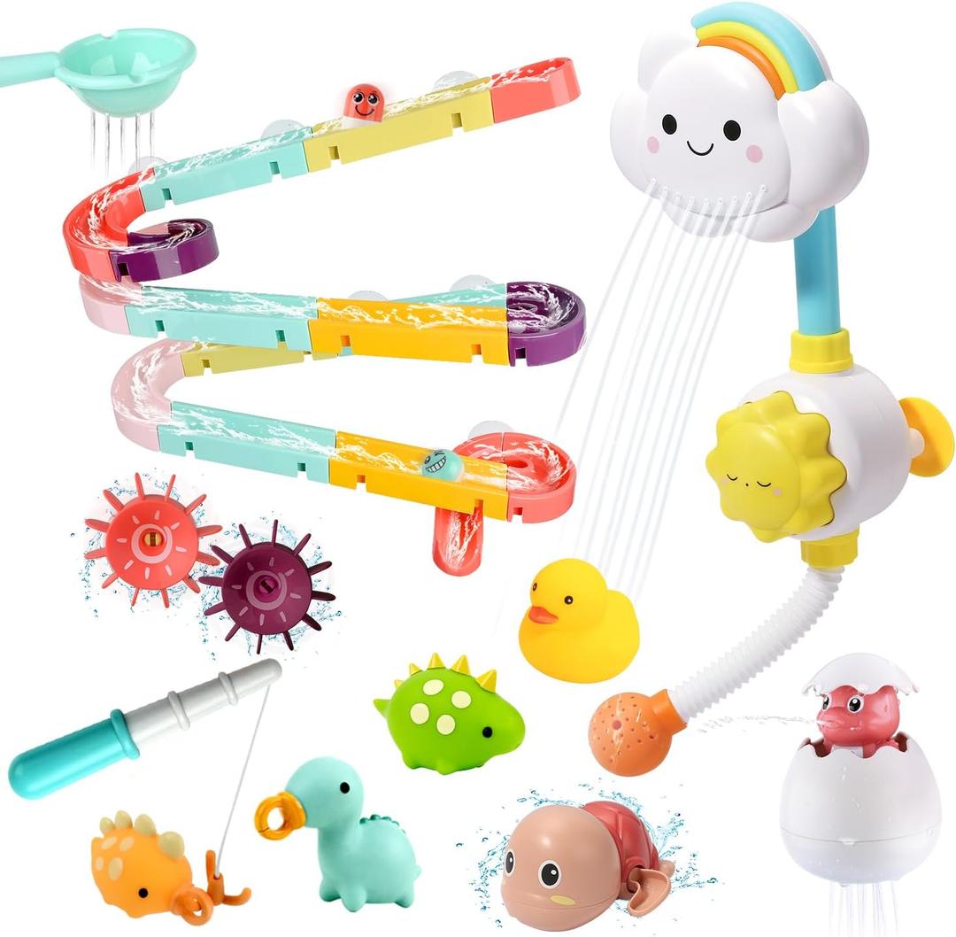 33 PCS Bath Toys for Toddlers and Babies, Bathtub Toy Set with Shower, Rubber Ducks, Floating Toys, Small