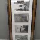 Golden State Art, 8x20 Antique Gold Photo Collage Frame with White Mat displays (4) 4x6 Pictures - Great for Dad Gifts from Daughter Son, Four 4x6 Openings