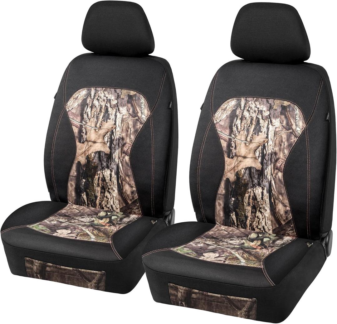 Mossy Oak Low Back Camo Seat Covers, Airbag Compatible, Universal Fit, Fits Most Bucket Seats - Made with Premium Waterproof Neoprene Fabric - Official Licensed Product