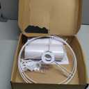 Lamp Shades Set of 2, Drum Lampshade for Table Lamps Floor Lamp, 12" Top X 12" Bottom X 8" High White Large Line Fabric Lamp Shades, Easy Assembly Replacement Lampshades