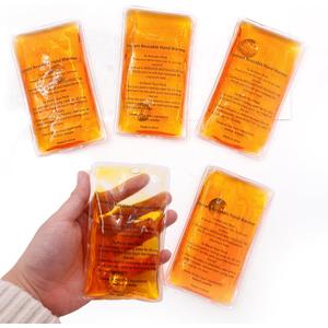 Reusable Snap Heat Pack Hand Warmer - Click Boil Heat Pocket Pouch Gel for Camping, Outdoor, Indoor Working (4.2*3.0 Inch (Pack of 4), Orange)