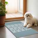 Blue Beach Door Mat, All She Does is Beach Doormat for Indoor Outdoor Entrance Porch, Retro Coastal Welcome Mats for Front Door Entryway, Ocean Bathmat Rug for Bathroom, 17x30 Inches