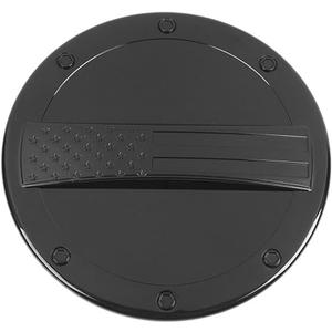 RAZPOY Black Fuel Filler Door Gas Tank Cap Cover Trim USA Flag Compatible with Chevy Camaro Accessories 2012 2013 2014 2015
