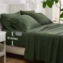 Bedsure Deep Pocket King Sheet Set - 6 Piece, Prewashed Ultra-Soft King Size Sheets Set, Fits Mattresses Up to 18 Inches Thick, Breathable & Secure Fit, Hotel Luxury Bedding, Olive Green