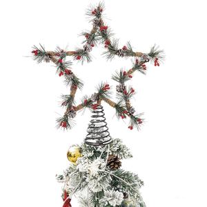 Christmas Tree Topper Ornament Supplies Metal Star Treetop for Home Festive Party Holiday Decorations (Pinecone)
